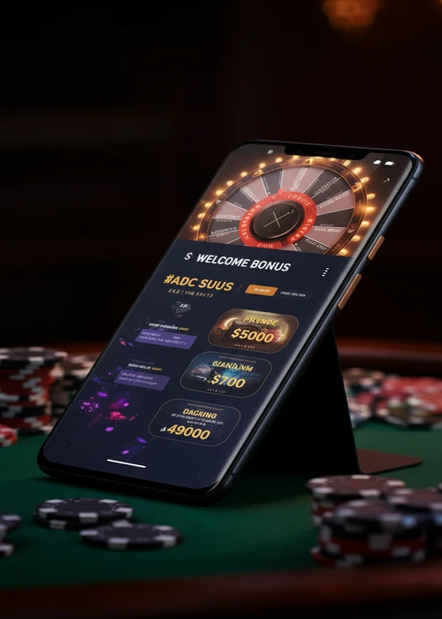 Velvet Spins casino promotional banner featuring diverse bonus offers and a joyful player engaging with games.